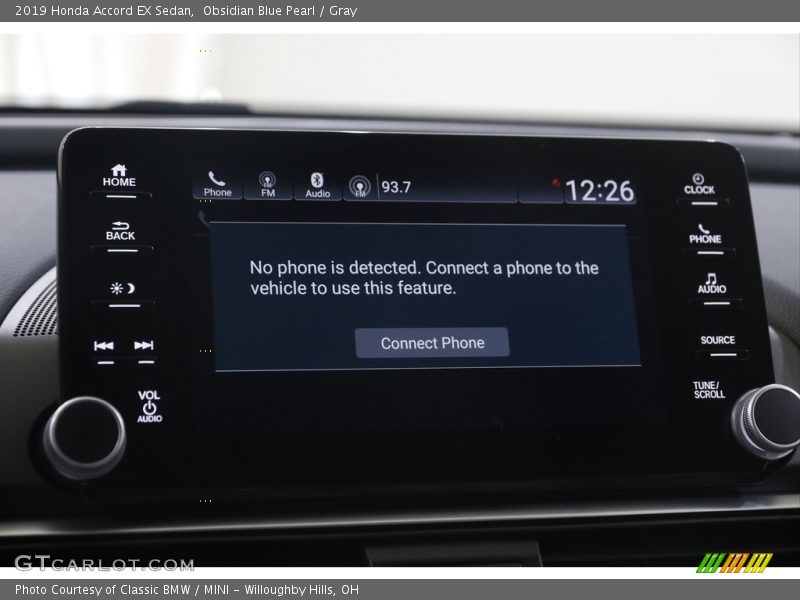 Obsidian Blue Pearl / Gray 2019 Honda Accord EX Sedan