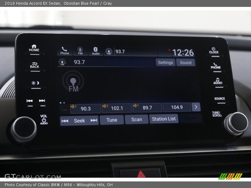 Obsidian Blue Pearl / Gray 2019 Honda Accord EX Sedan