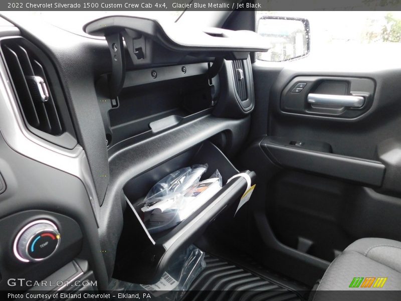 Glacier Blue Metallic / Jet Black 2022 Chevrolet Silverado 1500 Custom Crew Cab 4x4