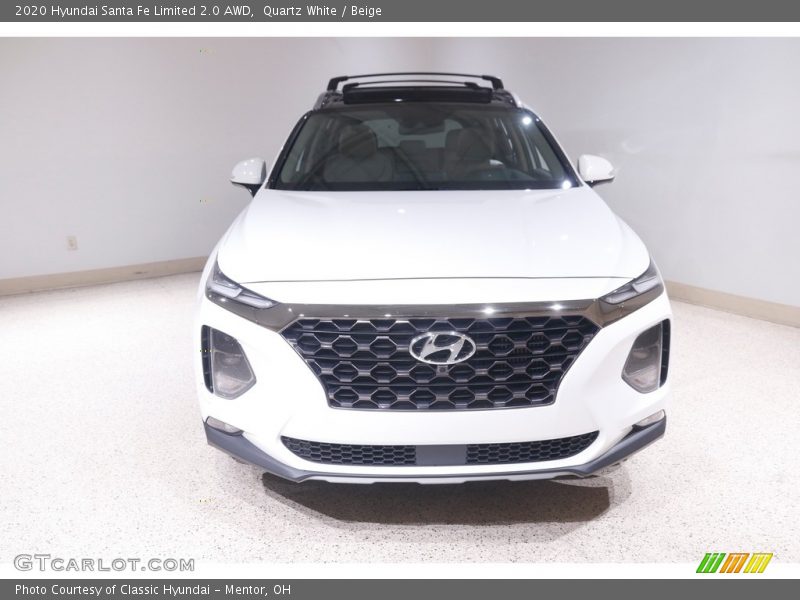 Quartz White / Beige 2020 Hyundai Santa Fe Limited 2.0 AWD