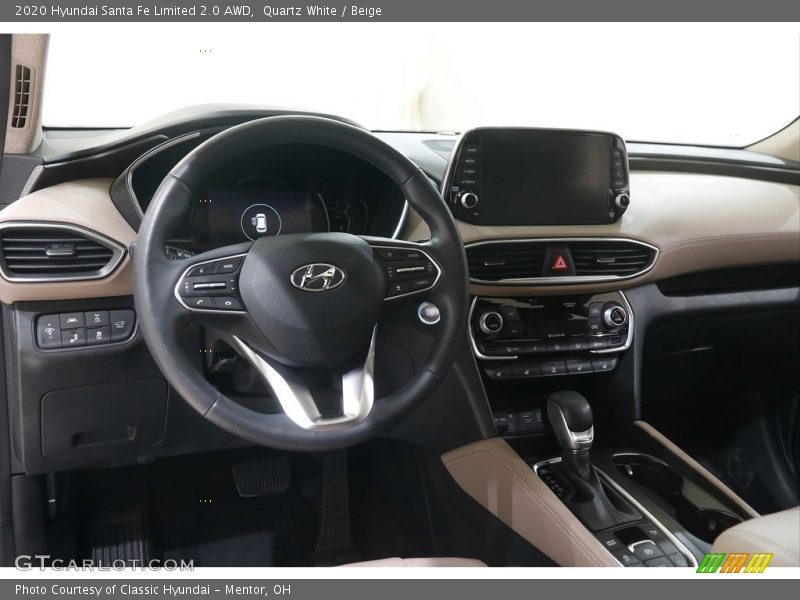 Quartz White / Beige 2020 Hyundai Santa Fe Limited 2.0 AWD