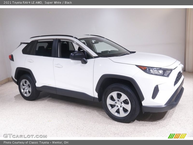 Super White / Black 2021 Toyota RAV4 LE AWD