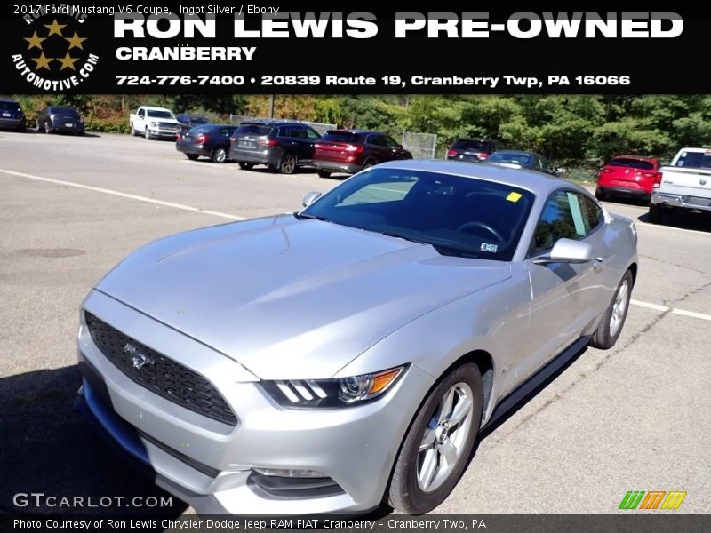 Ingot Silver / Ebony 2017 Ford Mustang V6 Coupe