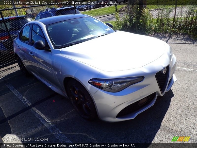 Silverstone Gray Metallic / Black 2019 Alfa Romeo Giulia Ti Sport Carbon AWD