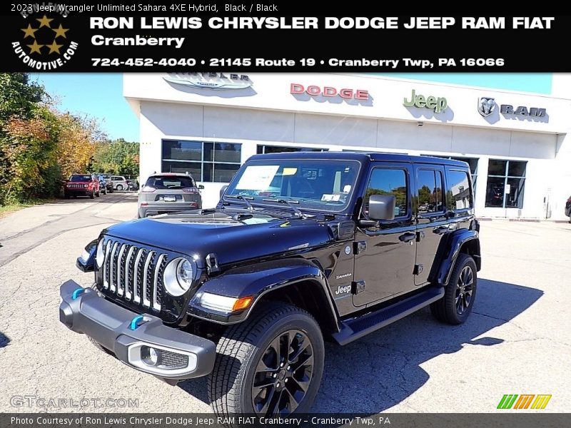 Black / Black 2023 Jeep Wrangler Unlimited Sahara 4XE Hybrid