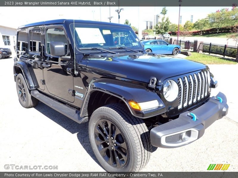 Black / Black 2023 Jeep Wrangler Unlimited Sahara 4XE Hybrid