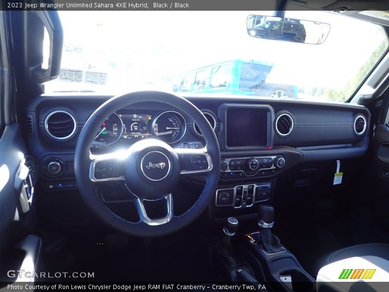 Black / Black 2023 Jeep Wrangler Unlimited Sahara 4XE Hybrid