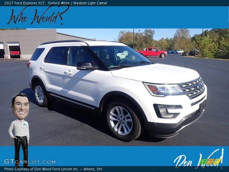 Oxford White / Medium Light Camel 2017 Ford Explorer XLT