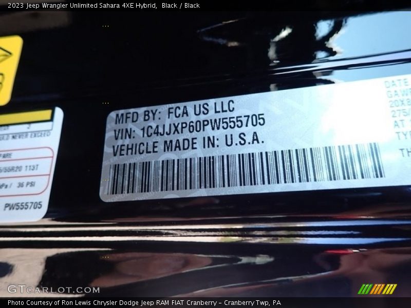 Black / Black 2023 Jeep Wrangler Unlimited Sahara 4XE Hybrid