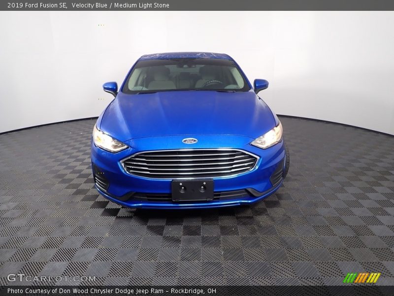 Velocity Blue / Medium Light Stone 2019 Ford Fusion SE
