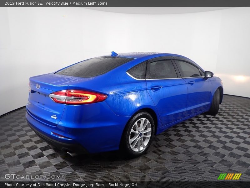 Velocity Blue / Medium Light Stone 2019 Ford Fusion SE