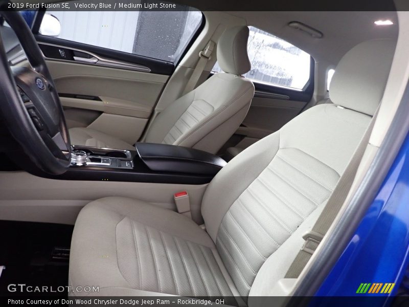Velocity Blue / Medium Light Stone 2019 Ford Fusion SE