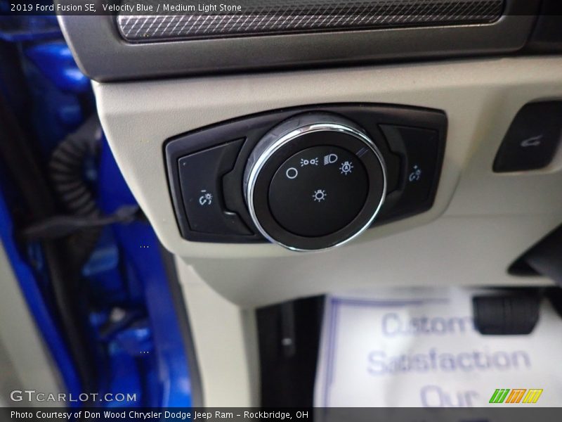 Velocity Blue / Medium Light Stone 2019 Ford Fusion SE