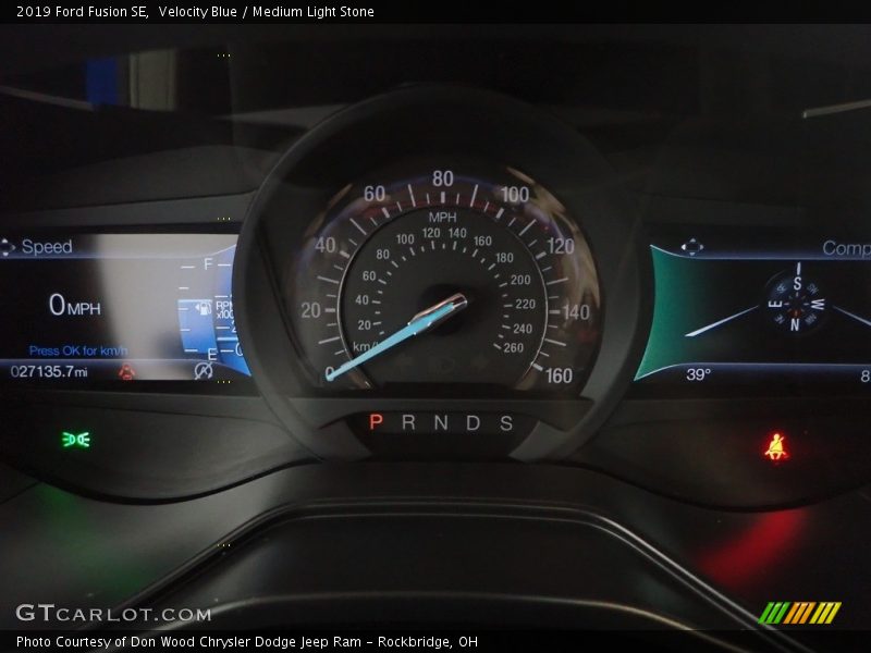 Velocity Blue / Medium Light Stone 2019 Ford Fusion SE