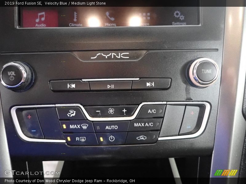 Velocity Blue / Medium Light Stone 2019 Ford Fusion SE