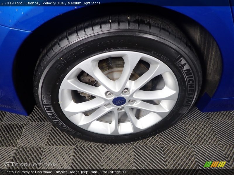 Velocity Blue / Medium Light Stone 2019 Ford Fusion SE