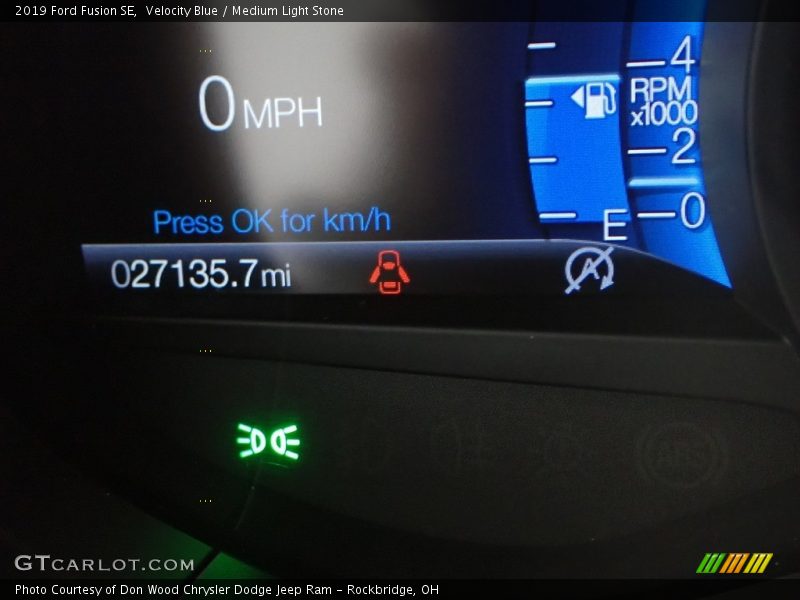 Velocity Blue / Medium Light Stone 2019 Ford Fusion SE