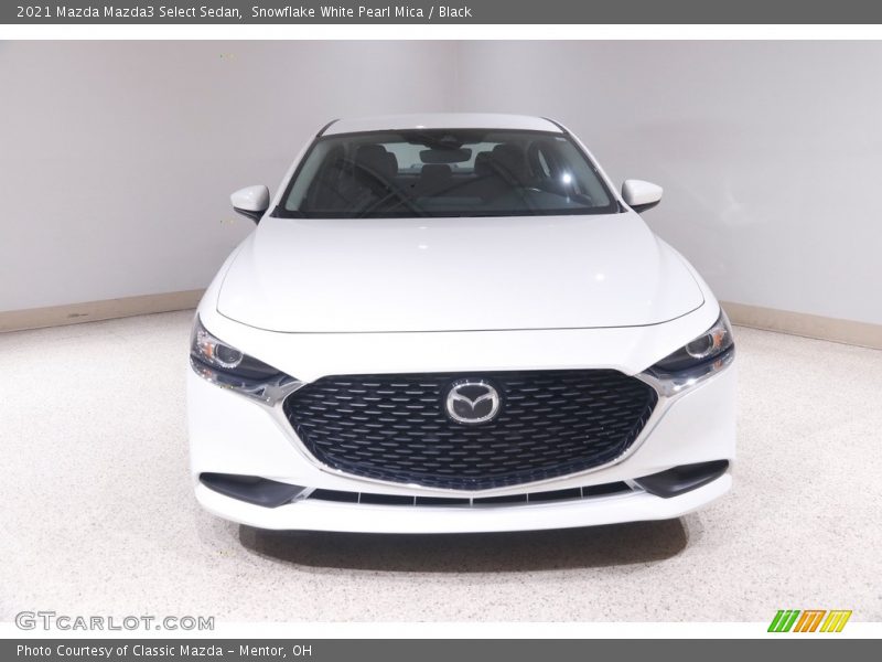 Snowflake White Pearl Mica / Black 2021 Mazda Mazda3 Select Sedan