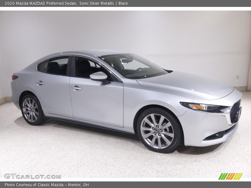 Sonic Silver Metallic / Black 2020 Mazda MAZDA3 Preferred Sedan