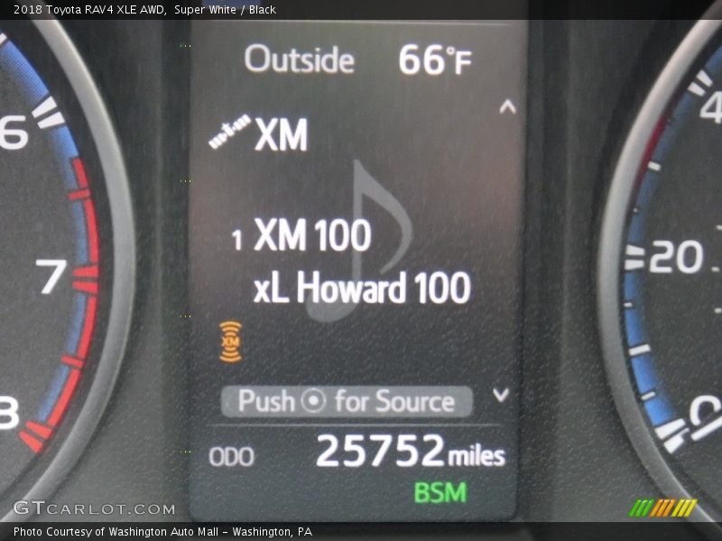 Super White / Black 2018 Toyota RAV4 XLE AWD