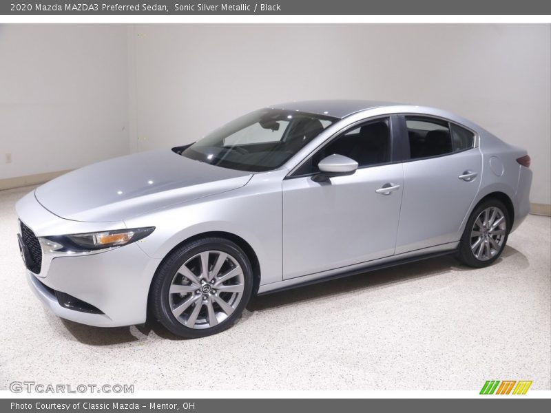 Sonic Silver Metallic / Black 2020 Mazda MAZDA3 Preferred Sedan