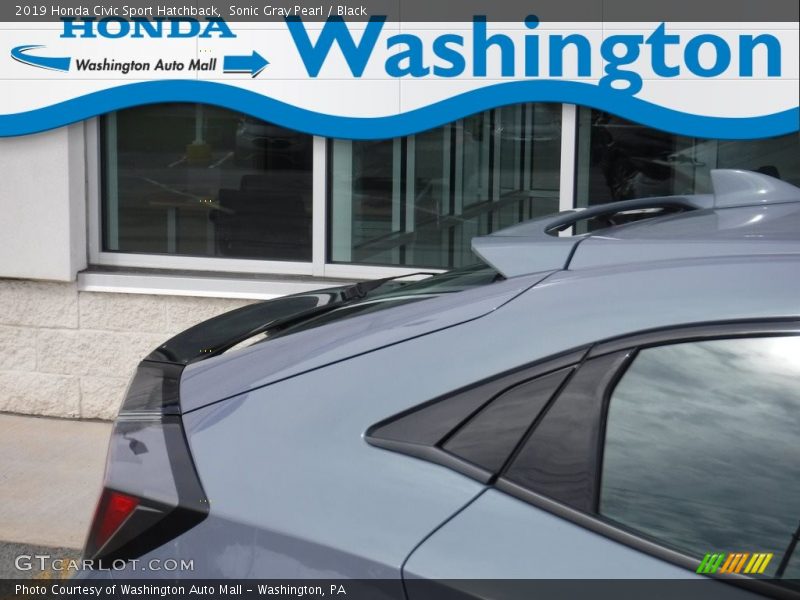 Sonic Gray Pearl / Black 2019 Honda Civic Sport Hatchback