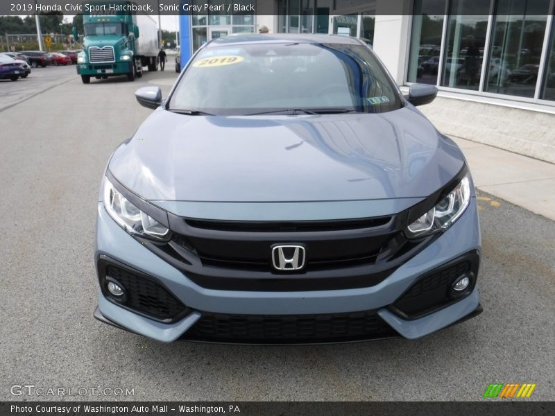 Sonic Gray Pearl / Black 2019 Honda Civic Sport Hatchback
