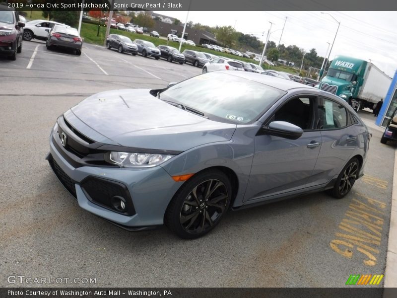 Sonic Gray Pearl / Black 2019 Honda Civic Sport Hatchback