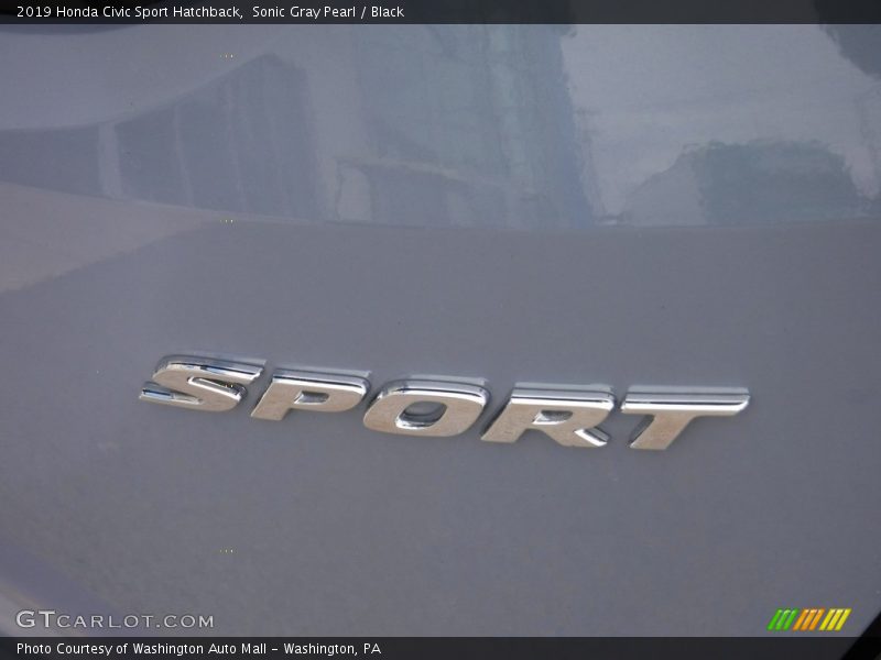 Sonic Gray Pearl / Black 2019 Honda Civic Sport Hatchback