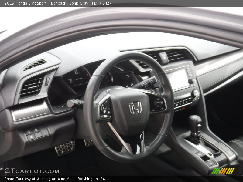 Sonic Gray Pearl / Black 2019 Honda Civic Sport Hatchback