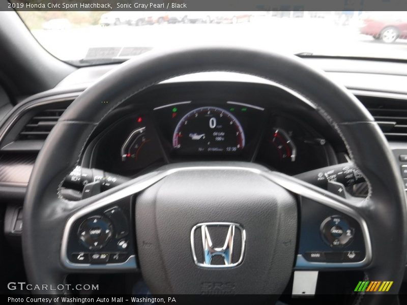 Sonic Gray Pearl / Black 2019 Honda Civic Sport Hatchback