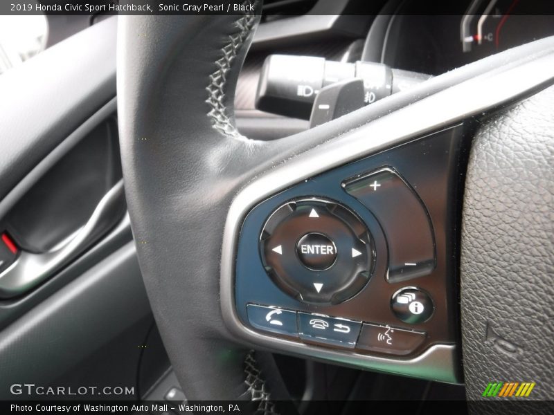 Sonic Gray Pearl / Black 2019 Honda Civic Sport Hatchback