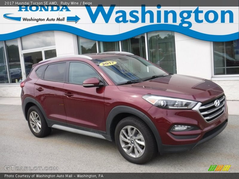 Ruby Wine / Beige 2017 Hyundai Tucson SE AWD