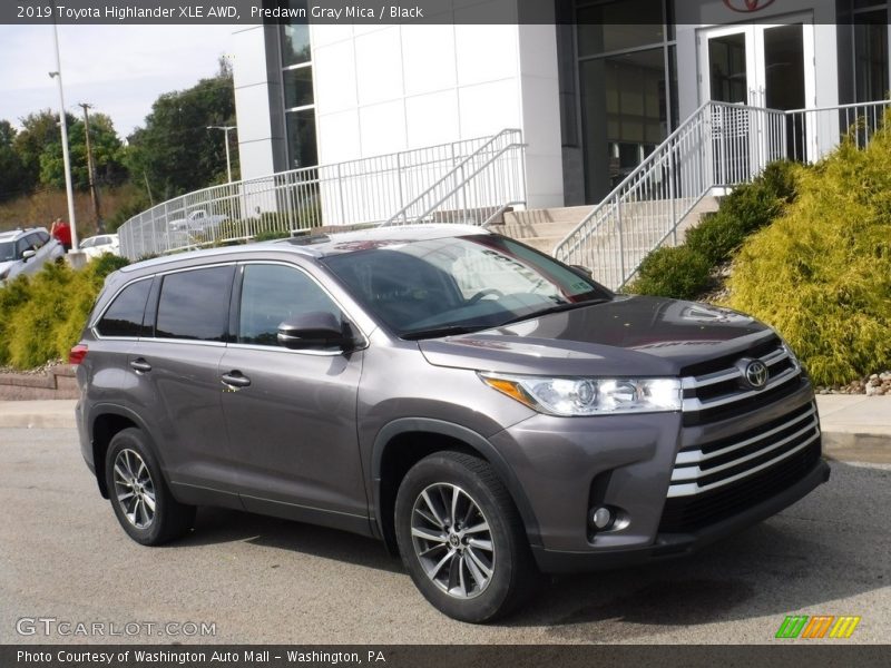 Predawn Gray Mica / Black 2019 Toyota Highlander XLE AWD