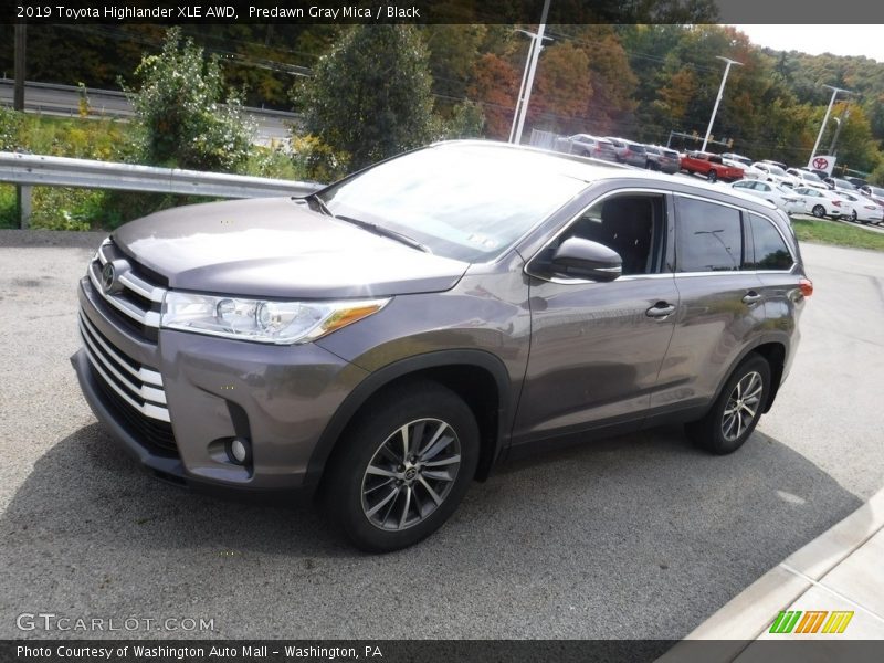 Predawn Gray Mica / Black 2019 Toyota Highlander XLE AWD