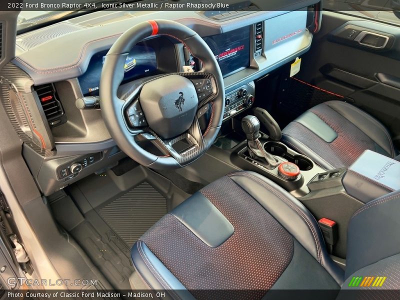 Front Seat of 2022 Bronco Raptor 4X4