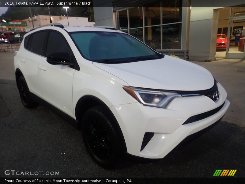 Super White / Black 2016 Toyota RAV4 LE AWD