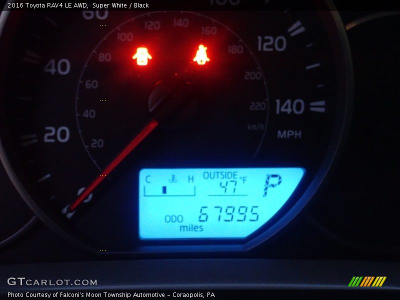 Super White / Black 2016 Toyota RAV4 LE AWD