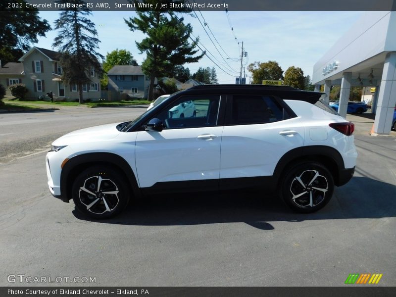 Summit White / Jet Black w/Red Accents 2022 Chevrolet TrailBlazer RS AWD