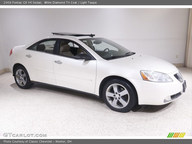 White Diamond Tri Coat / Light Taupe 2009 Pontiac G6 V6 Sedan