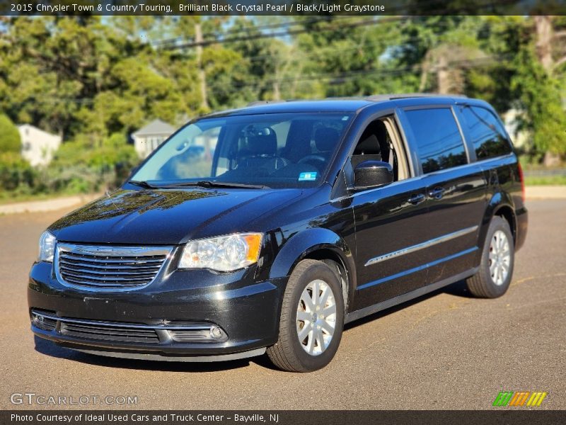 Brilliant Black Crystal Pearl / Black/Light Graystone 2015 Chrysler Town & Country Touring