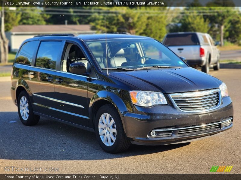 Brilliant Black Crystal Pearl / Black/Light Graystone 2015 Chrysler Town & Country Touring