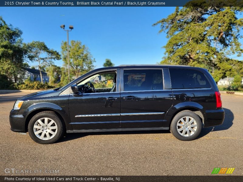 Brilliant Black Crystal Pearl / Black/Light Graystone 2015 Chrysler Town & Country Touring
