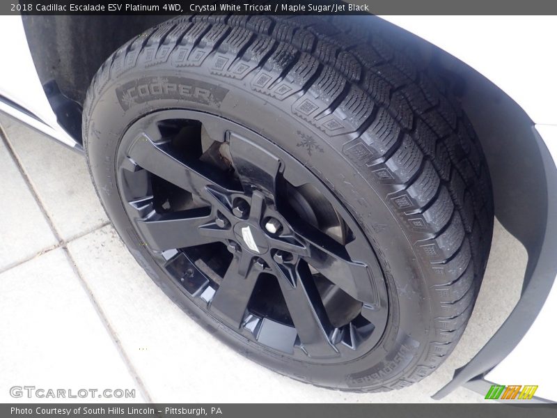 Crystal White Tricoat / Maple Sugar/Jet Black 2018 Cadillac Escalade ESV Platinum 4WD