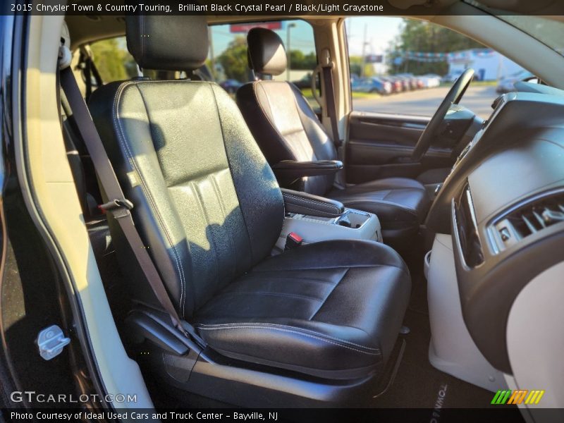 Brilliant Black Crystal Pearl / Black/Light Graystone 2015 Chrysler Town & Country Touring