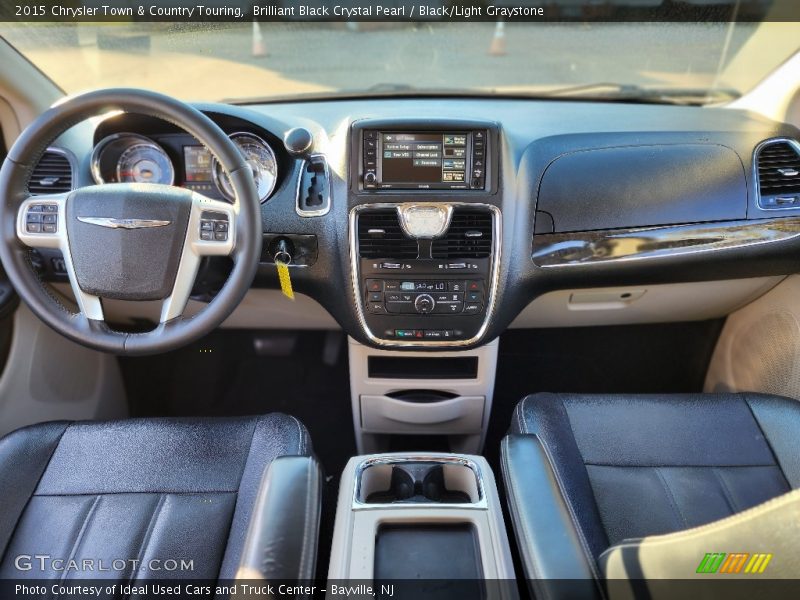 Brilliant Black Crystal Pearl / Black/Light Graystone 2015 Chrysler Town & Country Touring