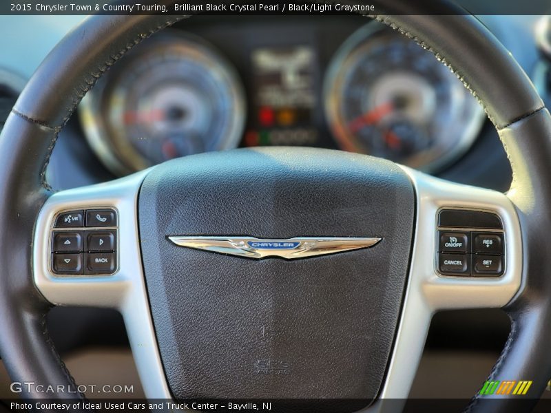 Brilliant Black Crystal Pearl / Black/Light Graystone 2015 Chrysler Town & Country Touring