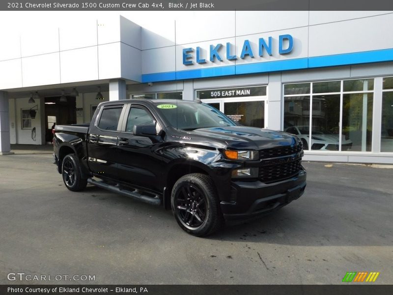 Black / Jet Black 2021 Chevrolet Silverado 1500 Custom Crew Cab 4x4
