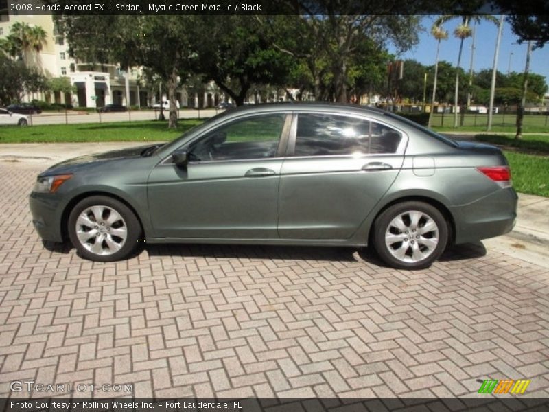 Mystic Green Metallic / Black 2008 Honda Accord EX-L Sedan
