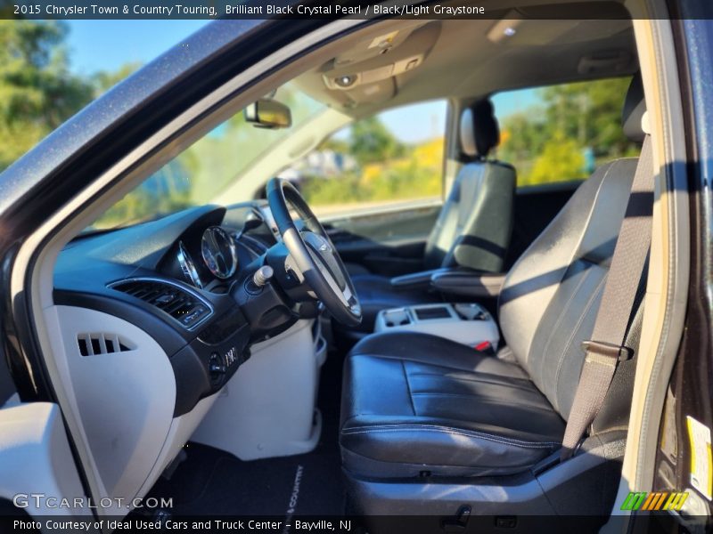 Brilliant Black Crystal Pearl / Black/Light Graystone 2015 Chrysler Town & Country Touring